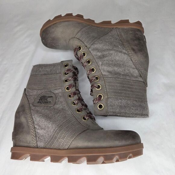 Sorel Women's Lexie Wedge Khaki Ii Ankle Boots Nl3778-297 Size 8 - Picture 5 of 8